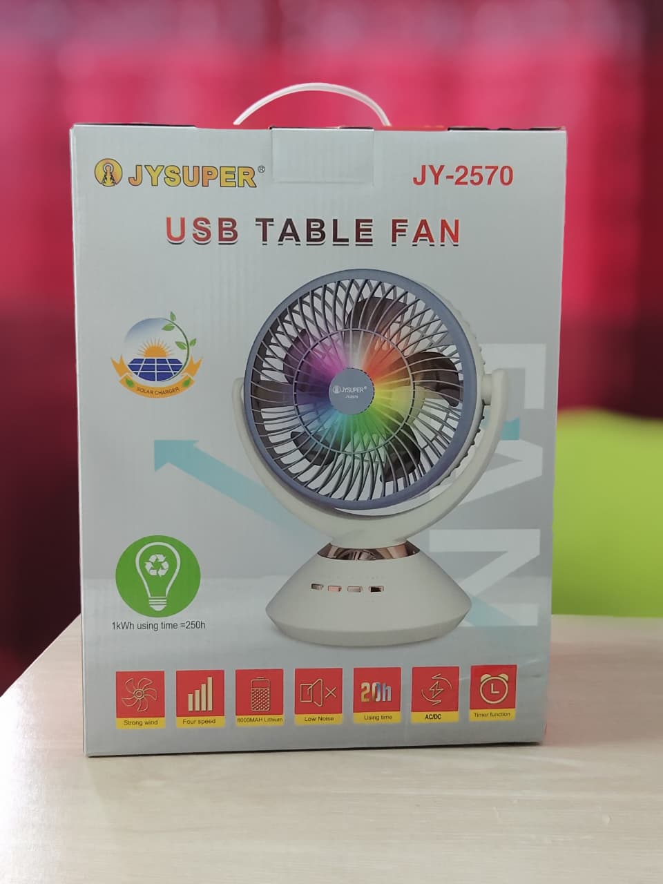 Joy Super JY-2570 rechargeable table fan - Image 4