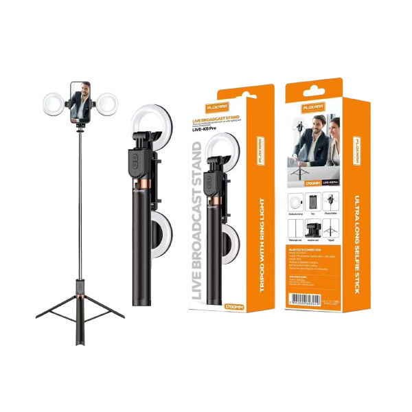 K9 Pro Selfie Stick Tripod with Dual LED Light & Bluetooth Remote
